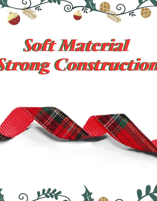 Load image into Gallery viewer, Christmas Dog Collar and Leash Set, Classic Plaid Collar with Removable Bowtie and Matching Leash for Small Medium and Large Dogs