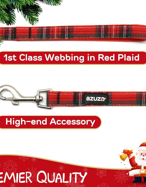Load image into Gallery viewer, Christmas Dog Collar and Leash Set, Classic Plaid Collar with Removable Bowtie and Matching Leash for Small Medium and Large Dogs