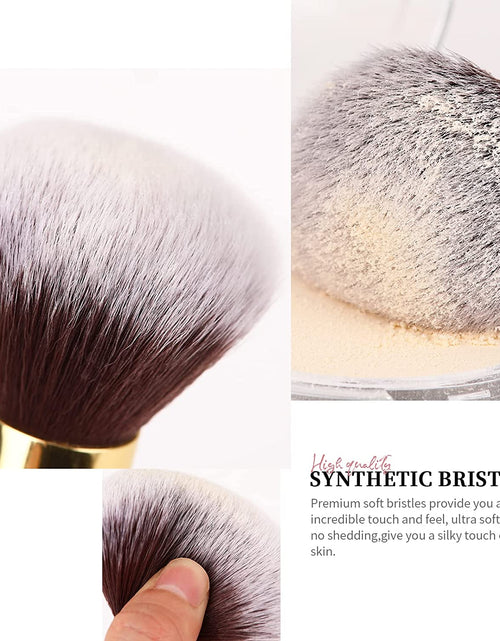 Load image into Gallery viewer, Makeup Brushes Duo End Foundation Powder Buffer and Contour Synthetic Cosmetic Tools 2Pcs Gold