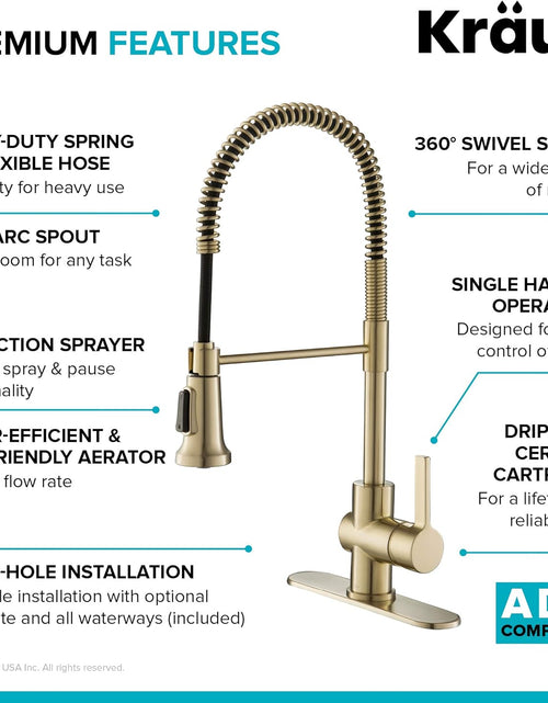 Load image into Gallery viewer, Britt Commercial Style Kitchen Faucet in Spot Free Antique Champagne Bronze, KPF-1690SFACB
