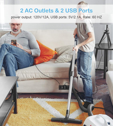 Recessed Power Strip, Black Desktop Power Grommet Socket with Furniture, 2 AC Outlets & 2 USB Ports for Conference Desk,Kitchen,Office,Home,Hotel (9.85 Ft)