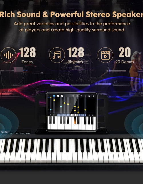 Load image into Gallery viewer, Electric Lighted Piano Keyboard with Sustain Pedal
