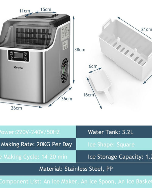 Load image into Gallery viewer, 3.2L 20KG Countertop Ice Maker Commercial Electric Ice Making Machine
