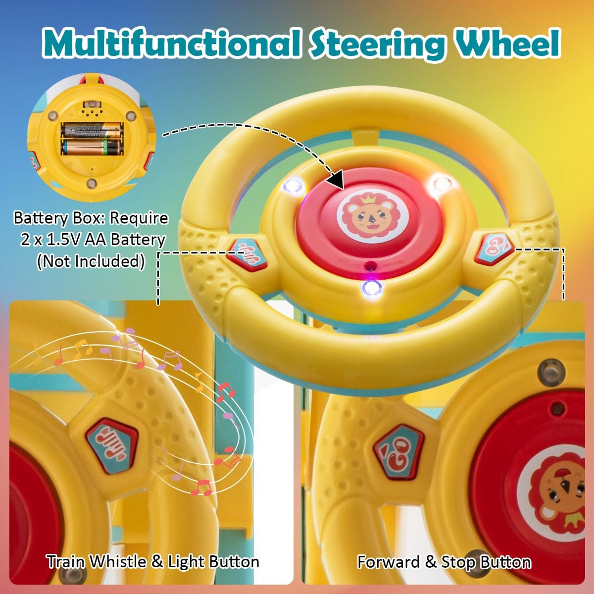 6V Electric Kids Ride on Train Toy with Track & 6 Wheels