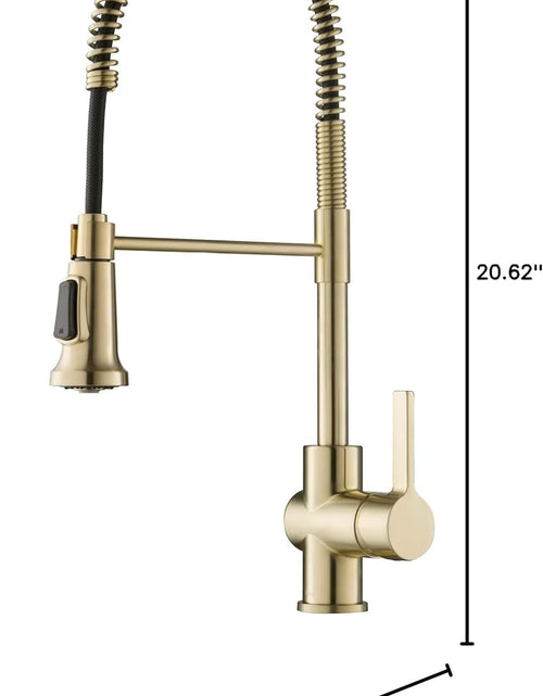 Load image into Gallery viewer, Britt Commercial Style Kitchen Faucet in Spot Free Antique Champagne Bronze, KPF-1690SFACB
