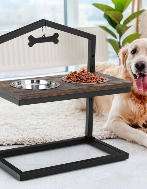 Load image into Gallery viewer, 5 Heights Elevated Pet Feeder with Detachable Stainless Steel Bowl for Dogs

