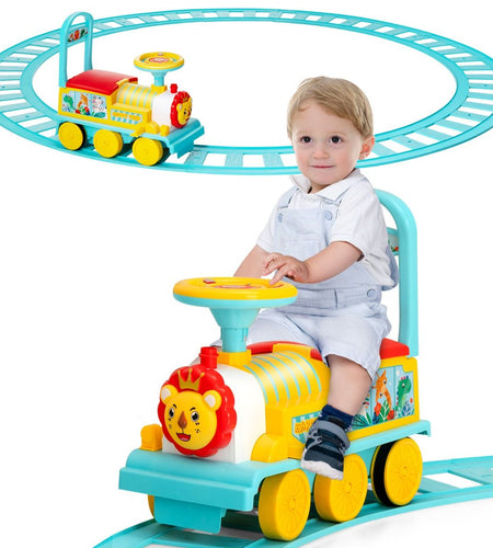 6V Electric Kids Ride on Train Toy with Track & 6 Wheels