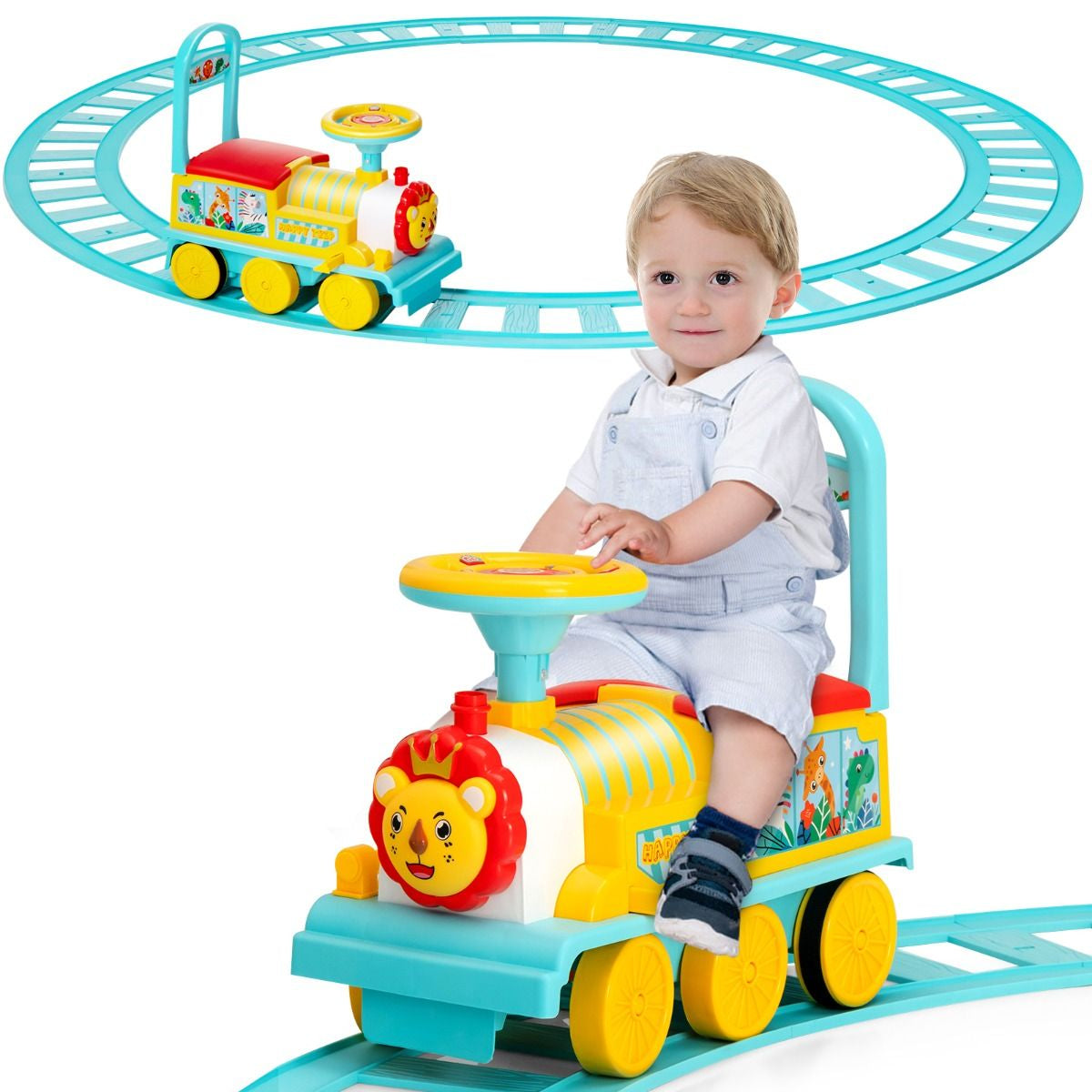 6V Electric Kids Ride on Train Toy with Track & 6 Wheels