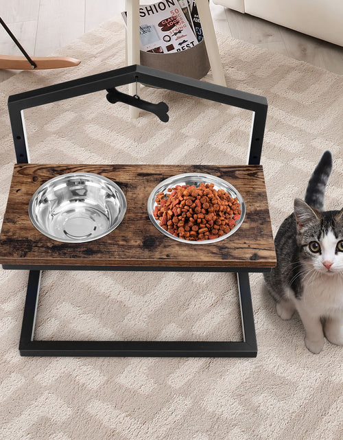 Load image into Gallery viewer, 5 Heights Elevated Pet Feeder with Detachable Stainless Steel Bowl for Dogs
