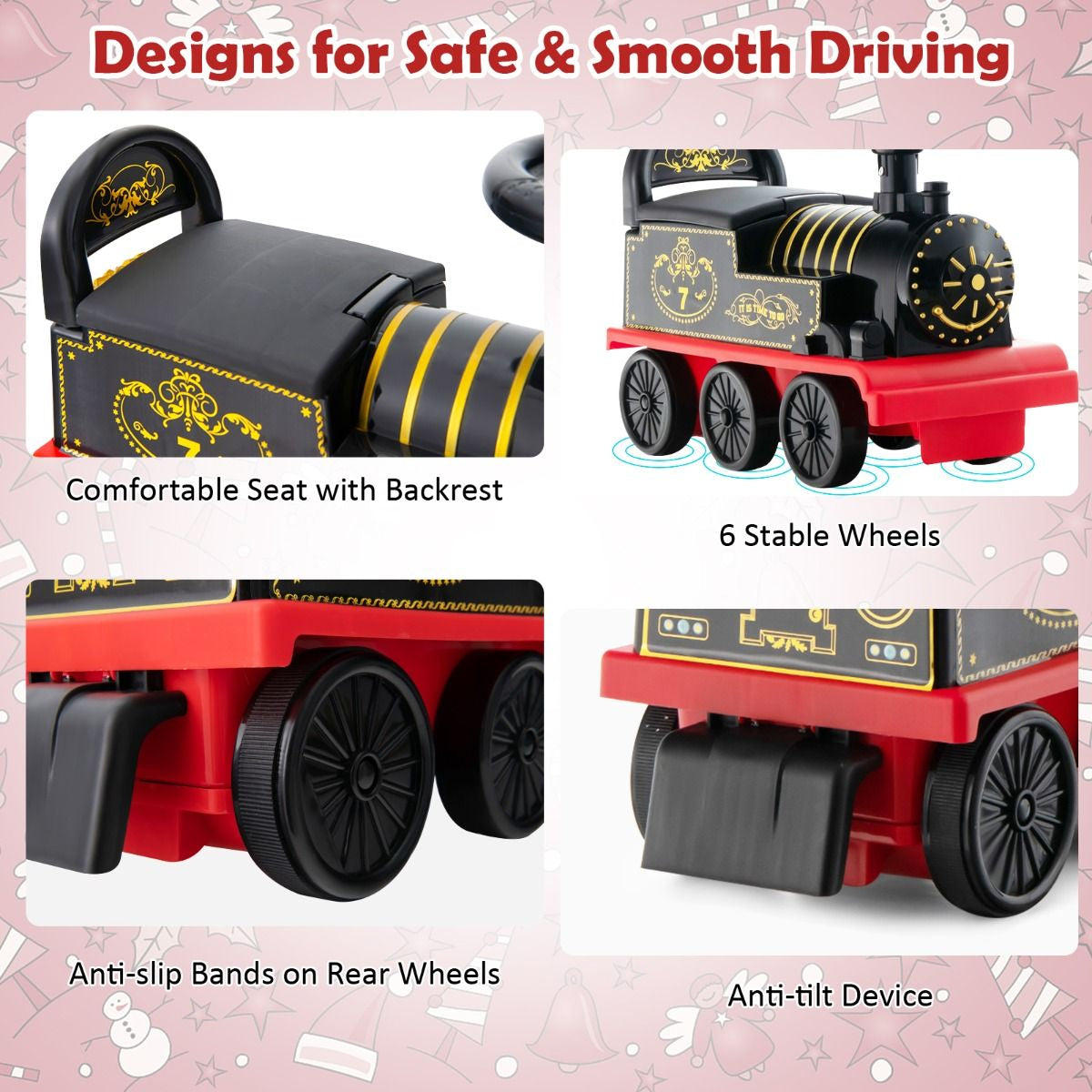 6V Electric Kids Ride on Train Toy with Track & 6 Wheels