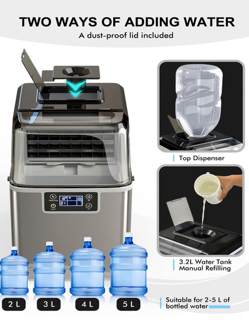 Load image into Gallery viewer, 3.2L 20KG Countertop Ice Maker Commercial Electric Ice Making Machine

