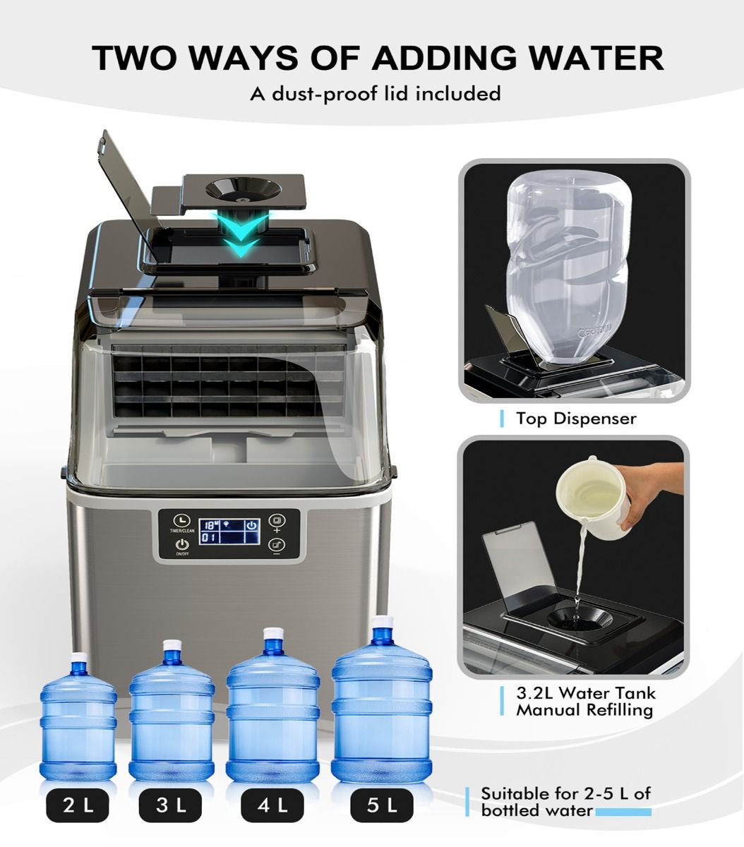 3.2L 20KG Countertop Ice Maker Commercial Electric Ice Making Machine