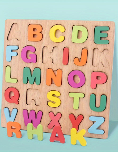 Load image into Gallery viewer, [Educational Wooden Puzzle Set] Educational Wooden Puzzle Set | Alphabet, Number &amp; Shape ABC Puzzle Board Learning Toy for Preschoolers - Boys and Girls
