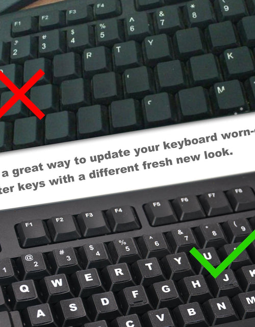 Load image into Gallery viewer, [2 Pack] Universal English Keyboard Stickers, Replacement English Keyboard Stickers with Black Background and White Lettering, Each Unit: 0.43&quot; X 0.51&quot; -Matte
