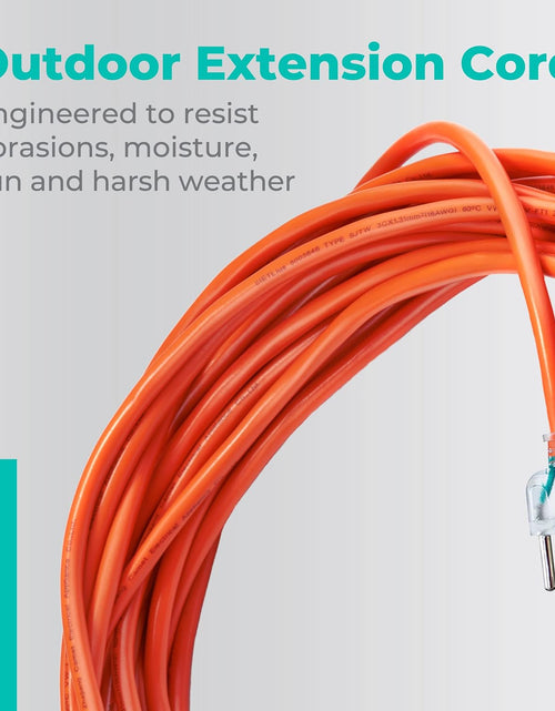 Load image into Gallery viewer, 50Ft 16AWG Outdoor Extension Cord, SJTW 16/3 Lighted Power Cord, Bright Orange, ETL Certified (50Ft/15.24M)
