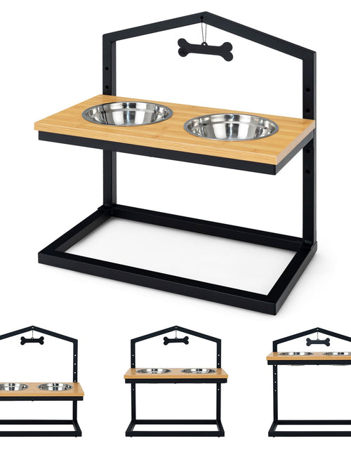 Load image into Gallery viewer, 5 Heights Elevated Pet Feeder with Detachable Stainless Steel Bowl for Dogs
