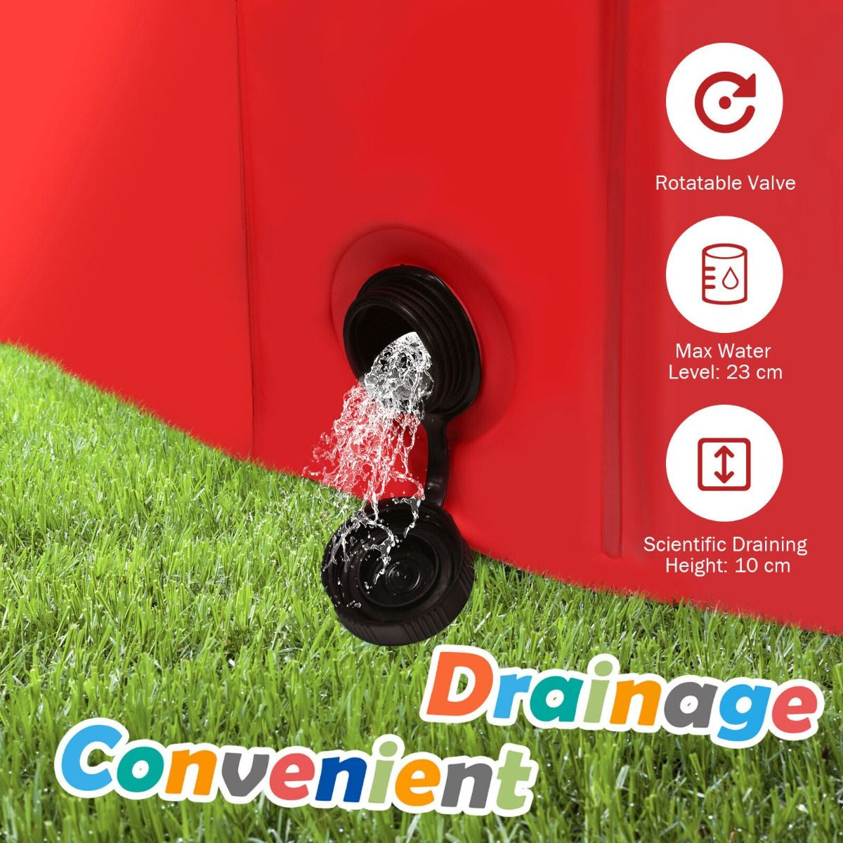 Foldable Pet Swimming Pool with Rotatable Drain Valve