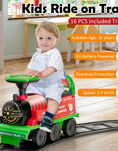 Load image into Gallery viewer, 6V Electric Kids Ride on Train Toy with Track &amp; 6 Wheels
