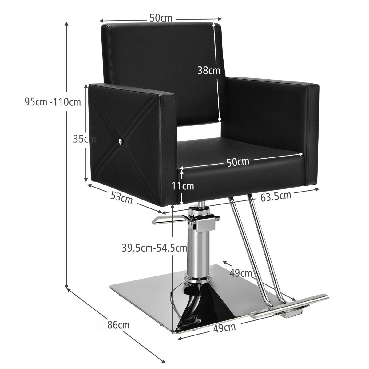 360° Swivel Barber Chair with Adjustable Height for Hair Salon