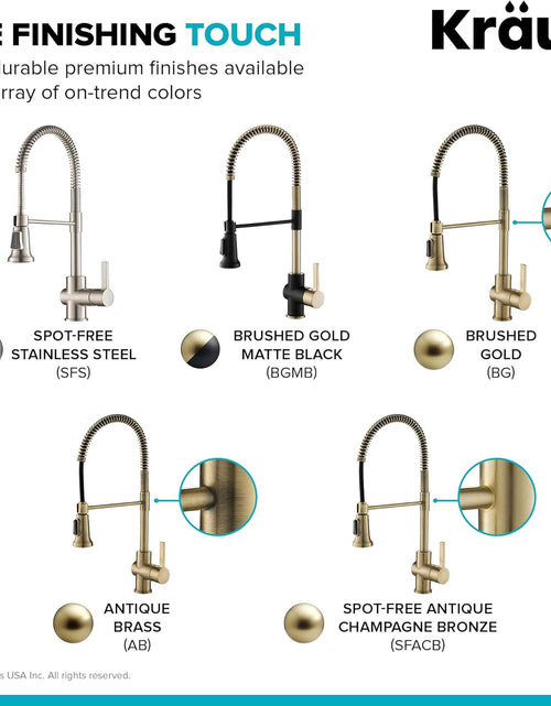 Load image into Gallery viewer, Britt Commercial Style Kitchen Faucet in Spot Free Antique Champagne Bronze, KPF-1690SFACB
