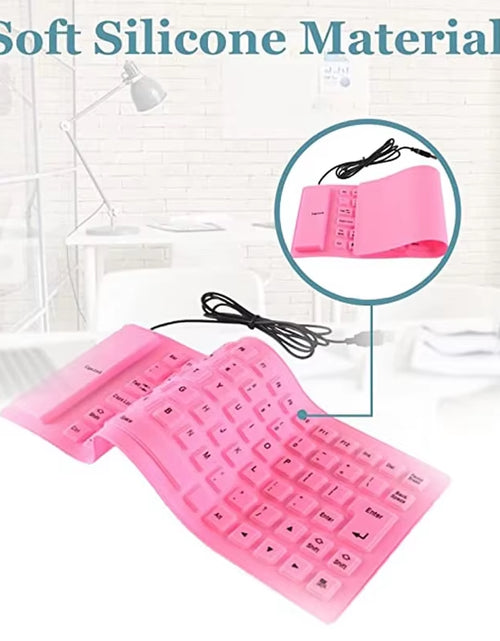 Load image into Gallery viewer, Silicone Mute Soft Keyboard 85-Key Computer Keyboard USB Wired Keyboard Portable Mini Laptop Pc Folding Waterproof Keyboard
