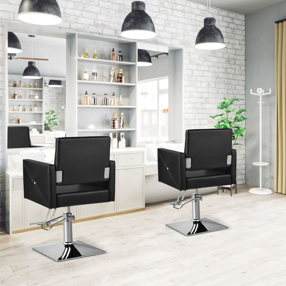 360° Swivel Barber Chair with Adjustable Height for Hair Salon