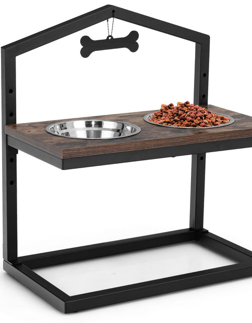 Load image into Gallery viewer, 5 Heights Elevated Pet Feeder with Detachable Stainless Steel Bowl for Dogs
