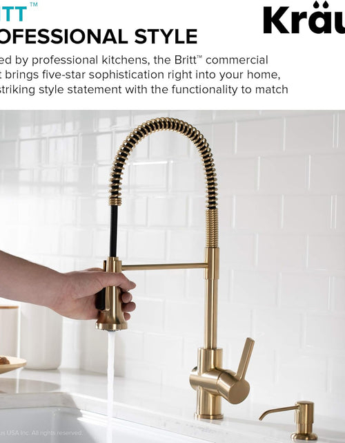 Load image into Gallery viewer, Britt Commercial Style Kitchen Faucet in Spot Free Antique Champagne Bronze, KPF-1690SFACB
