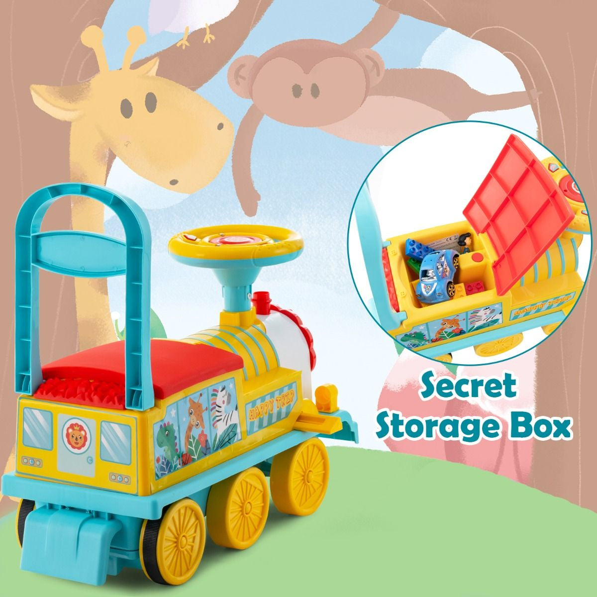 6V Electric Kids Ride on Train Toy with Track & 6 Wheels