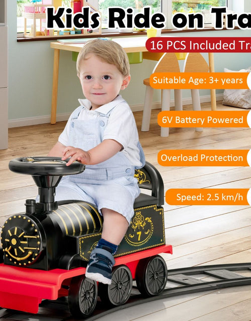 Load image into Gallery viewer, 6V Electric Kids Ride on Train Toy with Track &amp; 6 Wheels
