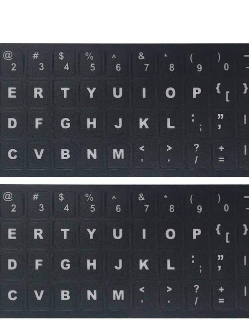 Load image into Gallery viewer, [2 Pack] Universal English Keyboard Stickers, Replacement English Keyboard Stickers with Black Background and White Lettering, Each Unit: 0.43&quot; X 0.51&quot; -Matte
