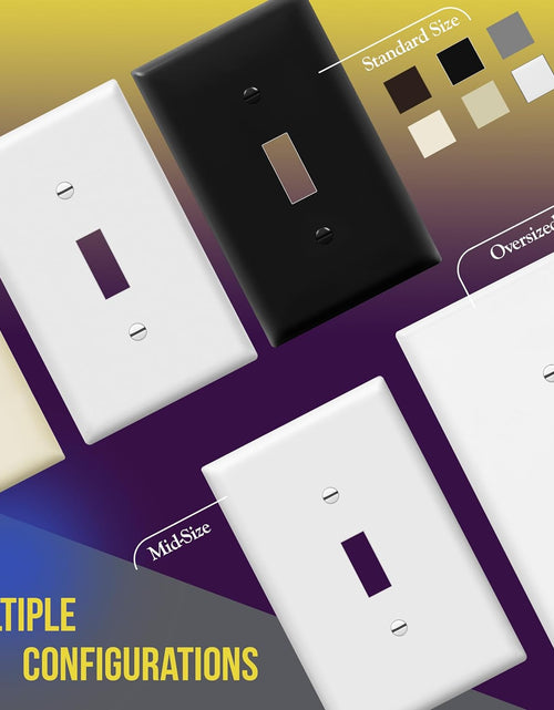 Load image into Gallery viewer, - FBA_8812-W-10PCS Toggle Light Switch Wall Plate, Size 2-Gang 4.50&quot; X 4.57&quot;, Unbreakable Polycarbonate Thermoplastic, 8812-W-10PCS, White (10 Pack)
