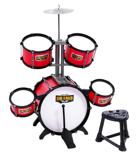 Keezi Kids Drum Kit Set Pretend Play Junior Drums Musical Toys Childrens 7pcs
