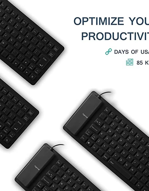 Load image into Gallery viewer, Silicone Mute Soft Keyboard 85-Key Computer Keyboard USB Wired Keyboard Portable Mini Laptop Pc Folding Waterproof Keyboard
