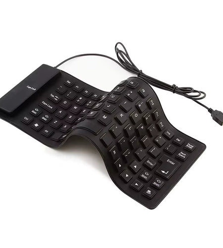 Silicone Mute Soft Keyboard 85-Key Computer Keyboard USB Wired Keyboard Portable Mini Laptop Pc Folding Waterproof Keyboard