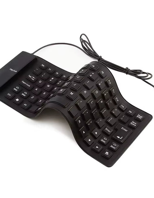 Load image into Gallery viewer, Silicone Mute Soft Keyboard 85-Key Computer Keyboard USB Wired Keyboard Portable Mini Laptop Pc Folding Waterproof Keyboard
