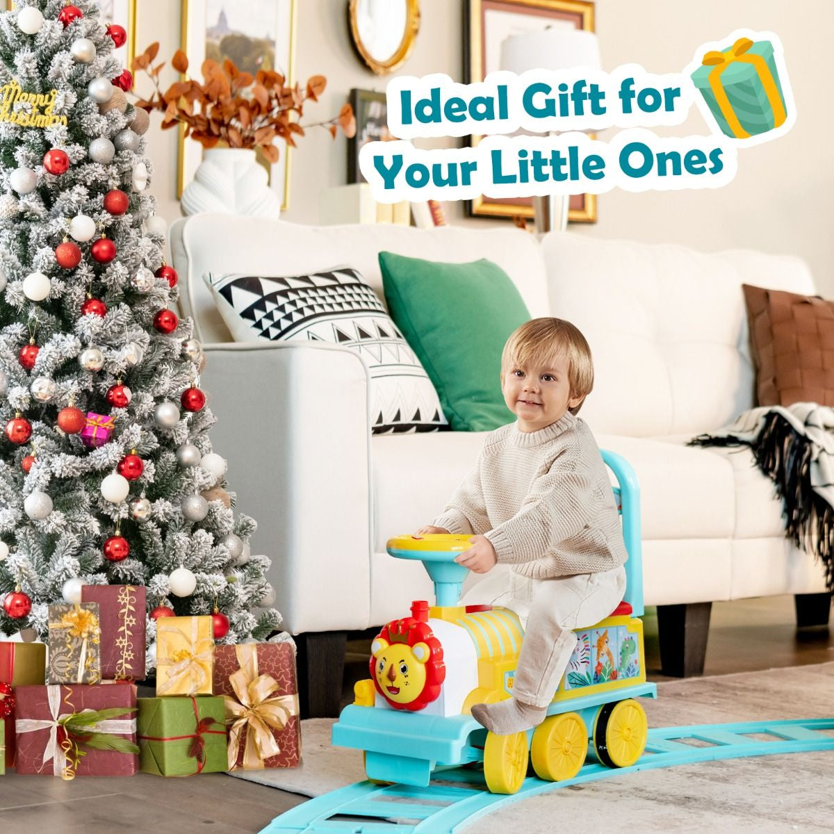 6V Electric Kids Ride on Train Toy with Track & 6 Wheels