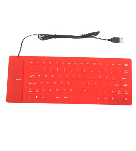 Silicone Mute Soft Keyboard 85-Key Computer Keyboard USB Wired Keyboard Portable Mini Laptop Pc Folding Waterproof Keyboard