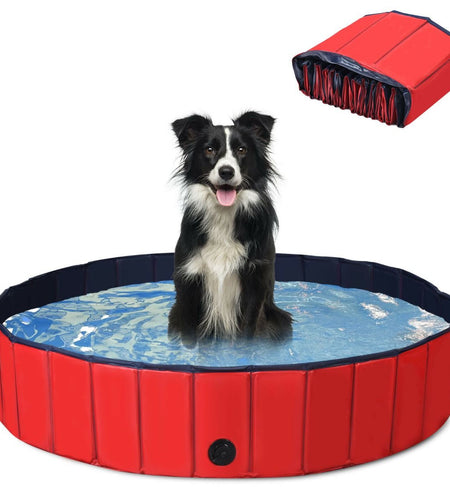 Foldable Pet Swimming Pool with Rotatable Drain Valve