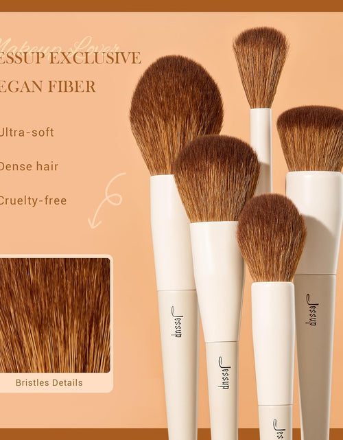 Load image into Gallery viewer, Makeup Brush Set 5Pcs Face Makeup Brushes Vegan Soft Foundation Brush Contour Brush Highlighter Brush Fluffy Setting Powder Brush, Light Grey T493
