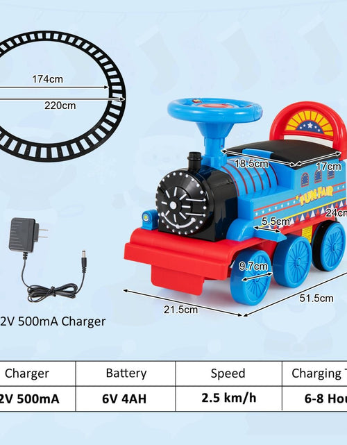 Load image into Gallery viewer, 6V Electric Kids Ride on Train Toy with Track &amp; 6 Wheels
