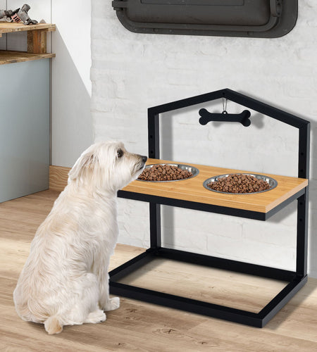 5 Heights Elevated Pet Feeder with Detachable Stainless Steel Bowl for Dogs
