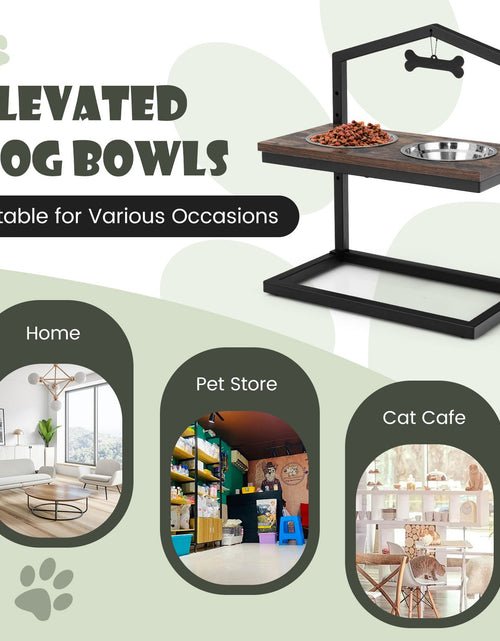 Load image into Gallery viewer, 5 Heights Elevated Pet Feeder with Detachable Stainless Steel Bowl for Dogs
