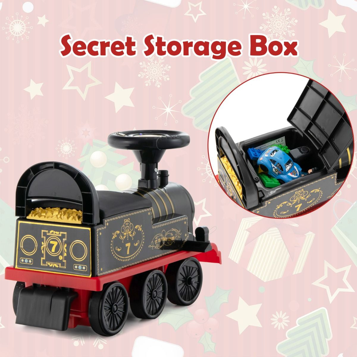 6V Electric Kids Ride on Train Toy with Track & 6 Wheels