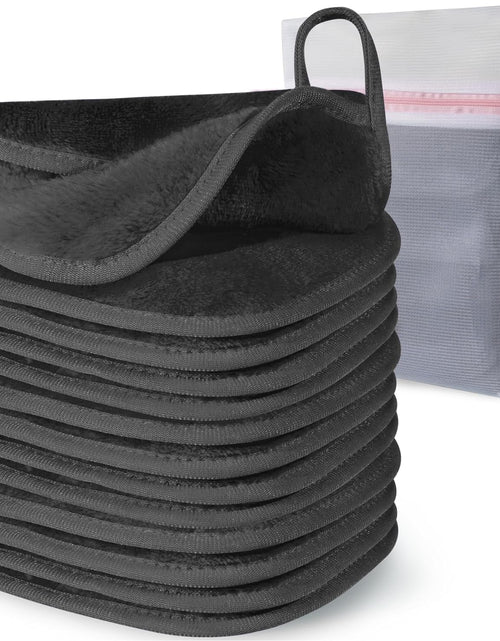 Load image into Gallery viewer, Makeup Remover Cloth, 6&quot; X 6&quot; Reusable Towels for Washing Face, Microfiber Washcloth with Mesh Bag, 12 Pack, Grey
