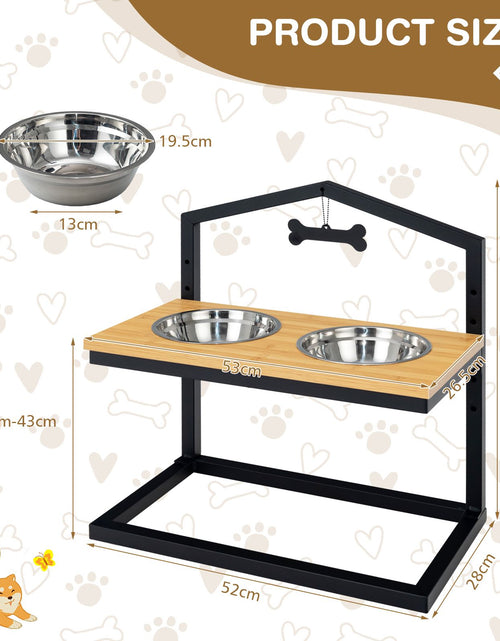 Load image into Gallery viewer, 5 Heights Elevated Pet Feeder with Detachable Stainless Steel Bowl for Dogs
