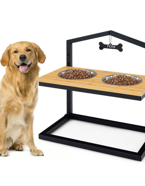 Load image into Gallery viewer, 5 Heights Elevated Pet Feeder with Detachable Stainless Steel Bowl for Dogs
