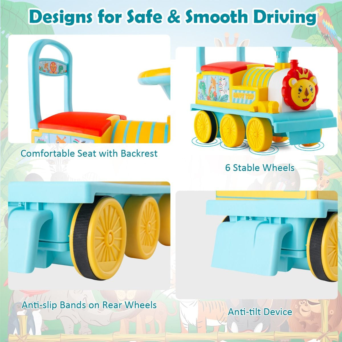6V Electric Kids Ride on Train Toy with Track & 6 Wheels