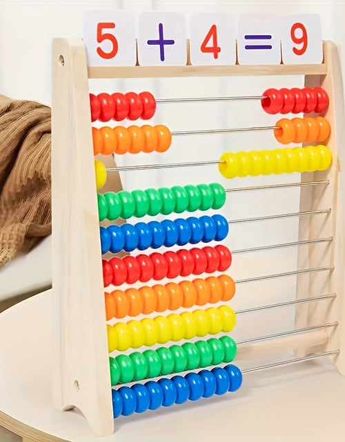 Load image into Gallery viewer, [Wooden Abacus] Wooden Abacus for Addition and Subtraction | Complete with Number Cards and a Multiplication Table
