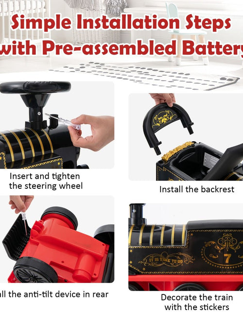Load image into Gallery viewer, 6V Electric Kids Ride on Train Toy with Track &amp; 6 Wheels
